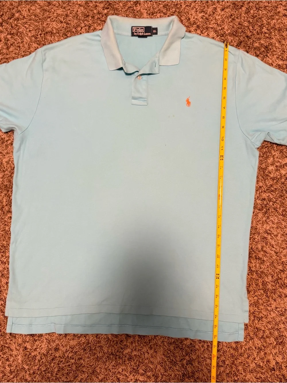 Ralph Lauren Light Blue Polo with Orange Pony